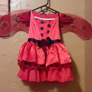Halloween Ladybug with wings costume toddler sz2/4